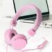 Foldable Kids Headphones - Wired Over-Ear Headset for Boys and Girls (Pink)