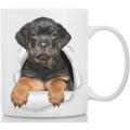 Rottweiler Puppy Coffee Mug - Ceramic Dog Coffee Mug - Perfect Rottweiler Gifts for Dog Lovers - Cute Rottweiler Home Decor for Rottie Mom - Great Birthday or Christmas Surprise for Dog Owner (11oz)