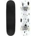 Star seamless pattern Black and grey retro background Chaotic Outdoor Skateboard 31 x8 Pro Complete Skate Board Cruiser 8 Layers Double Kick Concave Deck Maple Longboards for Youths Sports
