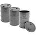 Set of 3 Gray Plastic Toy Circular Trash Cans for WWE Wrestling Action Figures
