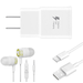 OEM EP-TA20JBEUGUS 15W Adaptive Fast Wall Charger for Xiaomi Poco F2 Pro Includes Fast Charging 6 FT USB Type C Charging Cable and 3.5mm Earphone with Mic â€“ 3 Items Bundle - White