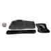 Logitech MK550 Comfort Wave Wireless Keyboard & Mouse Combo Home Office Active Lifestyle Modern Bundle with Micro Glam Portable Wireless Bluetooth Speaker Gel Wrist Pad & Gel Mouse Pad