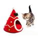 Plush Cat Bed for Cats Christmas Hat Warm Soft Cat Beds Cave Luxury Indoor Pet Cushion Bed for Small Cats or Dogs Puppy Kitten Machine Washable Anti-Slip & Water-Resistant Bottom