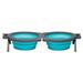 Loving Pets 842982079915 Bella Roma Travel Double Diner Dog Bowl Blue - Small