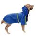 Jygee Multi Size Hooded Large Size Dog Raincoat Pet Rain Coat Two Legs Reflective Stripe Pet Supplies Puppy Hoodies blue XXXL