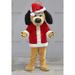 BIGGYMONKEYâ„¢ Mascot Costume of Beige and Black Dog Dressed as Santa Claus