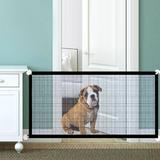 Dog Safety Gate Pet Mesh Fence Portable Folding Baby Safety Gate Install Anywhere 110*72Cm