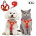 Puppy Harness and Leash Set - Dog Vest Harness for Small Dogs Medium Dogs- Adjustable Reflective Step in Harness for Dogs - Soft Mesh Comfort Fit No Pull No Choke - Red M