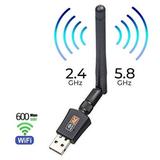 USB WiFi Adapter 5dBi Antenna 600Mbps Dual Band (2.4G/150Mbps+5G/433Mbps) Wireless Network Card Adapter for Desktop Laptop PC Windows 10/8.1/8/7/XP/Vista MAC OS