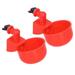 DOACT Automatic Drinker 2pcs Automatic Chicken Water Cup Red Plastic Drinking Bowl for Poultry Bird Chick Water Bowl