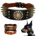 Didog Genuine Leather Spiked Studded Medium Large Dog Collar- Heavy Duty Pet Collars Wide Adjustable Rivet Neck Strap Pitbull Mastiff(Black XL)