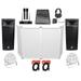 Pair Rockville SPGN258 Dual 15â€� 8-Ohm DJ Speakers+Mixer+Mics+Headphones+Facade