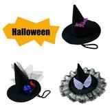 3Pcs Halloween Pet Hats Adjustable Cute Pet Witch Hat for Small Dog Cat Cosplay Cone Witch Hat Halloween Pet Costume Accessories