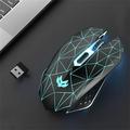 Kiplyki Rechargeable Wireless Mouse Dazzling Mouse 2.4G + 5.1 Bluetooth Mute 7 Color Breathing Lamp 3 Adjustabl Precision Level For PC Laptop