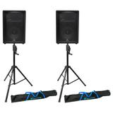 (2) JBL JRX212 1000 Watt 12 Passive DJ PA Speakers+(2) Crank-Up Speaker Stands