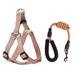 Dog Cat Harness and Leash Set Adjustable Harness Leash Collar for Cat Small Dog Outdoor Walking Orange L