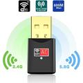 USB Wifi Adapter 600Mbps Dual Band 2.4G/5G Mini Wi-fi Wireless Network Dongle Adapter with High Gain Antenna For Desktop Laptop PC Support Windows XP Vista/7/8/8.1/10 Mac OS X 10.4-10.12