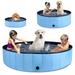 Originalsourcing Foldable Swimming Pool Pet Dog Pool Kiddie Pool Clearance Bath Tub No Need Inflatable PVC Water Swim Pool for Garden Blue L (63 )