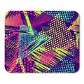 LADDKE Abstract Geometric Pattern Urban Scuffed Drops Sprays Triangles Neon Mousepad Mouse Pad Mouse Mat 9x10 inch