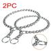 Metal Chain Collar 2 Pack Cinch Dog Collar Choke Chain Metal Collar Stainless Steel Slip Heavy Chain Training Collar - Strong Durable Weather Proof Tarnish Resistant Metal Chain