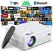 Jeemak Wifi Movie Projectors Bluetooth Android TV 9.0 Smart Projector 1080P and 170 inch Display Supported 6000 Lumens Portable Projector for Home Cinema & Outdoor Theater (No Hdmi Port)