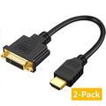 HDMI to DVI Short Cable 0.5ft 2 Pack CableCreation Bi-Directional DVI-I (24+5) Female to HDMI 4K Male Adapter 1080P DVI to HDMI Conveter for PC TV TV Box PS5 Blue-ray Xbox Switch