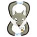 Kitsin Interactive Dog Toys Grey Squeaky Dog Toys for Aggressive Chewers Dog Plush Toys with Rope for Small Medium Large Dogs