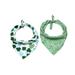 Etereauty 2Pcs Clover Dog Collar Bib Pet Triangular Saliva Collar Pet Supplies for St. Patrick s Day (1Pcs Wave Point Clover 1Pcs White Background Clover)