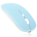 2.4GHz & Bluetooth Rechargeable Mouse for Infinix Zero X Pro Bluetooth Wireless Mouse for Laptop / PC / Mac / iPad pro / Computer / Tablet / Android Sky Blue