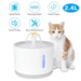 DEWEL Cat Water Fountain 81oz/2.4L LED Automatic Pet Water Fountain Drinking Fountain Water Dispenser for Cats and Dogs Filters Included