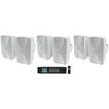 Rockville 6-Zone Commercial/Restaurant Bluetooth Amp+6) White 6.5 Wall Speakers