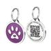 Pet Dwelling 2D QR Code Pet ID Tag - Dog Tags - Cat Tags - Online Pet Profile - Instant Email Alert - Scan Tag GPS Location(Purple Wine Paw)