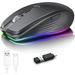 Rechargeable Wireless Mouse 2.4G RGB 4 Adjustable DPI (maximum 3600) Silent Ergonomic Mouse with 6 Buttons