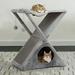 Coziwow 25.8 Foldable Cat Tree Hammock Condo Scratching Post Tower X-frame Cat House Gray