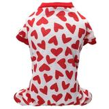 GOODLY Puppy Dog Pajamas Dog Birthday Costume Dog Party Jumpsuits Dog Onesies Heart Pattern Dog Clothes Dog Cartoon Apparel for Pet Puppy Dog Cat