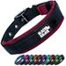 Black Rhino - The Comfort Collar Ultra Soft Neoprene Padded Dog Collar for All Breeds - Heavy Duty Adjustable Reflective Weatherproof (Medium Burgundy/Bl)