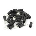 Unique Bargains 25PCS 14-12AWG #8 Stud Black Insulated Fork Spade Terminal Electrical Connector