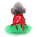 Shulemin Christmas Pet Dog Puppy Princess Dress Skirt Clothes Soft Warm Costume Apparel Red Green S