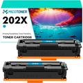 CF501X 202X 2-Pack Compatible Toner Cartridge for HP CF501X 202X Work with HP Color LaserJet Pro MFP M281fdw M281fdn M281cdw M280nw Printer Ink (Cyan)