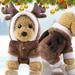 Cute Pet Dog Christmas Elk Costume Puppy Hoodie Coat Clothes For Dogs Cats Soft Coral Velvet Fleece Apparel