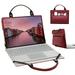 Acer Aspire 7 A715-43G Laptop Sleeve Leather Laptop Case for Acer Aspire 7 A715-43G with Accessories Bag Handle (Red)