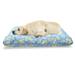 Luau Pet Bed Repetitive Freshening Flowers in Gentle Soft Tones Chew Resistant Pad for Dogs and Cats Cushion with Removable Cover 24 x 39 Sky Blue Yellow by Ambesonne