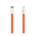 Flat Micro Usb Gold Plated Data Cable 3.9ft With Cable Tie In Orange