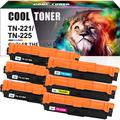 Cool Toner 6-Pack Compatible Toner Cartridge for Brother TN-221 TN-225 TN-221BK TN 225 MFC-9340CDW MFC-9130CW HL-3170CDW MFC-9330CDW HL-3140CW Printer Ink (3*Black 1*Cyan 1*Magenta 1*Yellow)