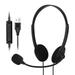 USB Headset with Microphone Noise Cancelling Stereo Computer Headphones with Boom Mic & Volume Controls Wired Over Ear Headphone for PC Laptop Call Center Business Office Skype Zoom