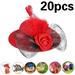 2022 20 Pcs Chicken Hats for Hens Tiny Pets Funny Chicken Accessories Adjustable Elastic Strap Fashion Feather Hat for Rooster Duck Parrot Poultry Stylish Show Costume