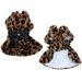 Fluffy Faux Fur Leopard Dog Coats Pet Jackets Cat Winter Clothes Hoodies for Small Medium Dog Cats