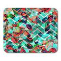 KDAGR Colorful Floral Pattern of Leaf and Flowers on Geometric Zig Zag Blue Mint Foliage Watercolor Effect Mousepad Mouse Pad Mouse Mat 9x10 inch