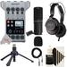 Zoom PodTrak P4 Multitrack Podcast Recorder with Mic Pack Accessory Bundle