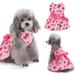 Walbest Puppy Dog Dress Thin Cute Floral Strawberry Print Princess Ribbon Skirt for Small Dogs Cats for Summer